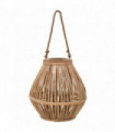 vidaXL Hanging Candle Lantern Holder Wicker Natural