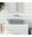 vidaXL Countertop Basin Grey and Blue Rectangular 46x35.5x13 cm Ceramic