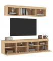 vidaXL 5 Piece TV Wall Units with LED Sonoma Oak Engineered Wood