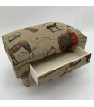EQUESTRIAN FABRIC FOOTSTOOL WITH DRAWER
