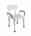 Medical Bathroom Safety Shower Tub Aluminium Alloy Bath Chair Bench with Back & Handle White