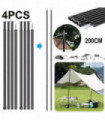 4PCS 200CM Adjustable Portable Telescopic Iron Tent Poles Awning Camping Pole UK