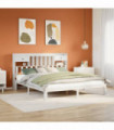 vidaXL Bookcase Bed without Mattress White 180x200cm Solid Wood Pine