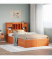 vidaXL Bed Frame without Mattress Wax Brown 135x190 cm Double Solid Wood Pine
