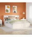vidaXL Bed Frame without Mattress White 180x200 cm Super King Solid Wood Pine