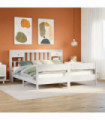 vidaXL Bookcase Bed without Mattress White 180x200cm Super King Solid Wood Pine