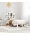 vidaXL Bookcase Bed without Mattress White 75x190 cm Small Single Solid Wood Pine