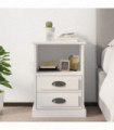 vidaXL Bedside Cabinet White 43x36x60 cm