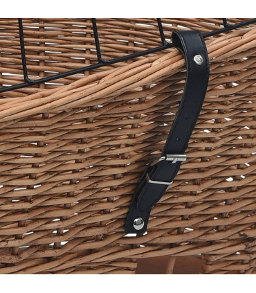 Bike Rear Basket with Cover 55x31x36 cm Natural Willow