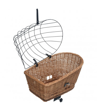 Bike Rear Basket with Cover 55x31x36 cm Natural Willow