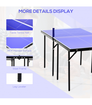 Folding Mini Table Tennis Portable Ping Pong Set Games Play Sport Net HOMCOM