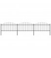 Garden Fence with Spear Top Steel (1.25-1.5)x5.1 m Black