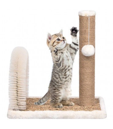 vidaXL Cat Tree with Arch Grooming Brush and Scratch Post