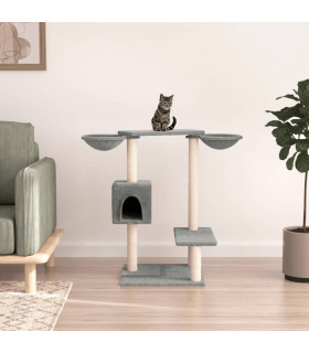 vidaXL Cat Tree with Scratching Posts Light Grey 82 cm