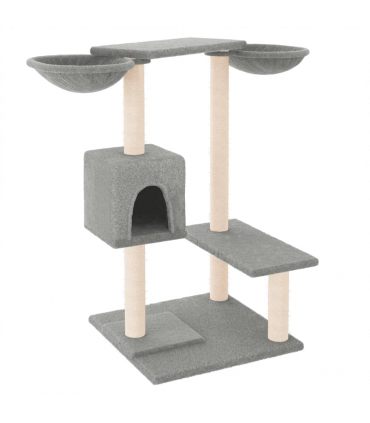vidaXL Cat Tree with Scratching Posts Light Grey 82 cm