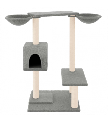 vidaXL Cat Tree with Scratching Posts Light Grey 82 cm