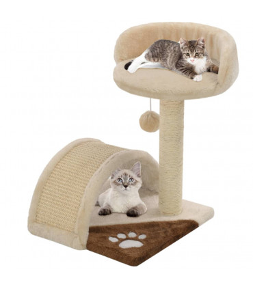 vidaXL Cat Tree with Sisal Scratching Post 40 cm Beige and Brown