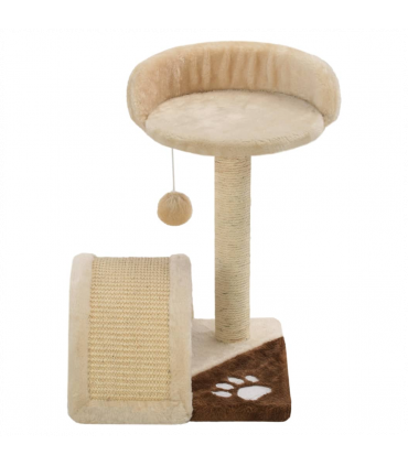 vidaXL Cat Tree with Sisal Scratching Post 40 cm Beige and Brown