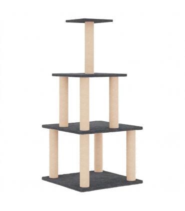 vidaXL Cat Tree with Sisal Scratching Posts Dark Grey 111 cm