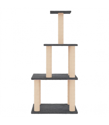 vidaXL Cat Tree with Sisal Scratching Posts Dark Grey 111 cm