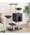 vidaXL Cat Tree with Sisal Scratching Posts Dark Grey 117 cm
