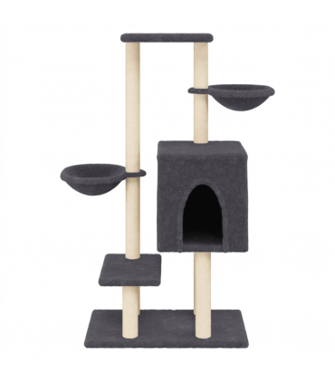 vidaXL Cat Tree with Sisal Scratching Posts Dark Grey 117 cm