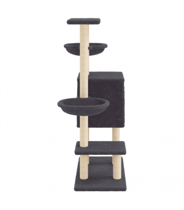 vidaXL Cat Tree with Sisal Scratching Posts Dark Grey 117 cm