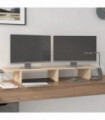 vidaXL Monitor Stand 100x27x15 cm Solid Wood Pine