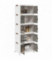 vidaXL Stackable Storage Box with Wheels 5-Tier 75 L 65x40x179 cm