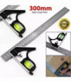 300mm (12") Adjustable Engineers Combination Try Square Set Right Angle Ruler UK