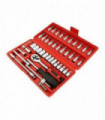 46PCS 1/4" Socket Wrench Screwdriver Bits Ratchet Driver Kit Repairing Tool Set