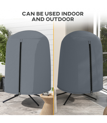 Outsunny Hanging Egg Chair Cover Garden Swing Chair Cover Waterproof, Grey