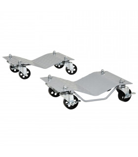 DURHAND 2PCS 680kg Car Wheel Dollies with Swivel Casters, Wheel Dolly, Grey