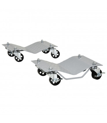 DURHAND 2PCS 680kg Car Wheel Dollies with Swivel Casters, Wheel Dolly, Grey