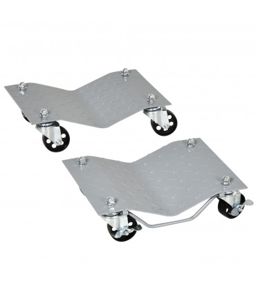 DURHAND 2PCS 680kg Car Wheel Dollies with Swivel Casters, Wheel Dolly, Grey