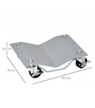 DURHAND 2PCS 680kg Car Wheel Dollies with Swivel Casters, Wheel Dolly, Grey