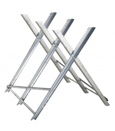 DURHAND Saw Horse Steel Support Heavy Duty Foldable Design Sawtooth, Silver