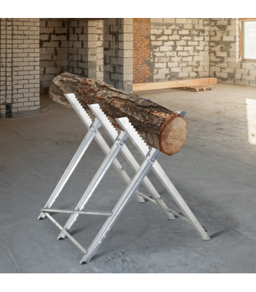 DURHAND Saw Horse Steel Support Heavy Duty Foldable Design Sawtooth, Silver