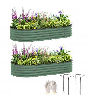 Garden Raised Planters Set - Durable Galvanised Steel for Outdoor Use