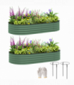 Garden Raised Planters Set - Durable Galvanised Steel for Outdoor Use