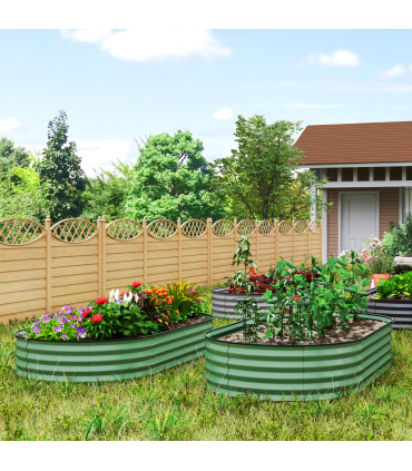 Garden Raised Planters Set - Durable Galvanised Steel for Outdoor Use