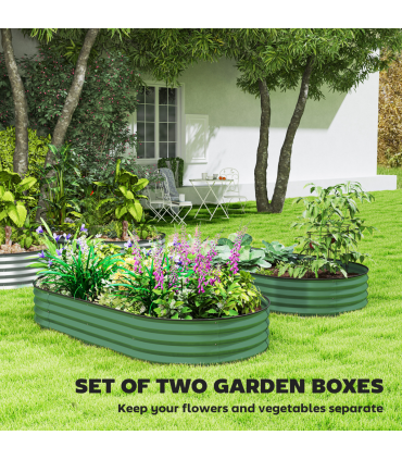 Garden Raised Planters Set - Durable Galvanised Steel for Outdoor Use