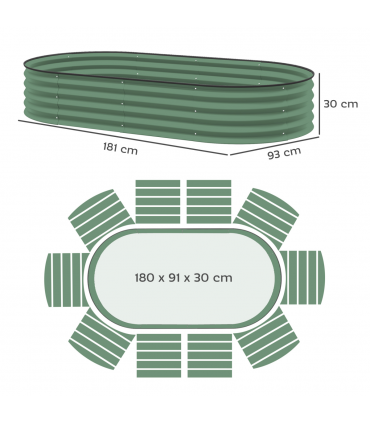 Garden Raised Planters Set - Durable Galvanised Steel for Outdoor Use