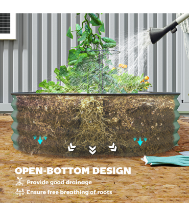 Garden Raised Planters Set - Durable Galvanised Steel for Outdoor Use