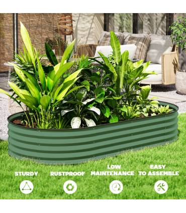 Garden Raised Planters Set - Durable Galvanised Steel for Outdoor Use