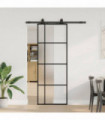 vidaXL Sliding Door with Hardware Set Black 76x205 cm ESG Glass