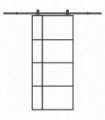 vidaXL Sliding Door with Hardware Set 90x205 cm ESG Glass&Aluminium
