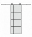 vidaXL Sliding Door with Hardware Set 76x205 cm ESG Glass&Aluminium