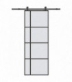 vidaXL Sliding Door with Hardware Set 76x205 cm ESG Glass&Aluminium