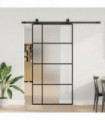 vidaXL Sliding Door with Hardware Set Black 102.5x205 cm ESG Glass